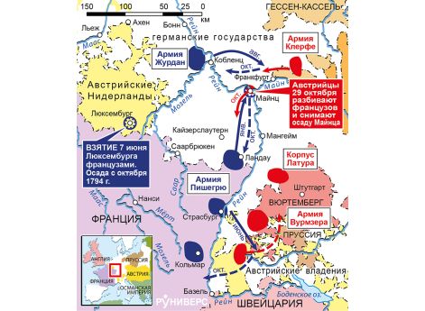 Действия на Среднем Рейне,август–декабрь 1795 г.