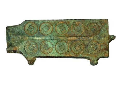 Западная Хань, бронзовая форма для отливки 10 монет 5 чжу, 110-90 гг. до н.э.