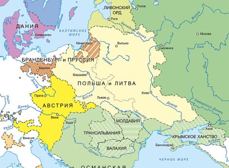 Восточная и Северная Европа в 1558 г.