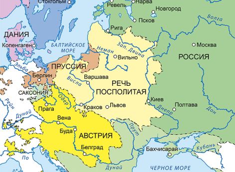 Восточная и Северная Европа в 1721 г.