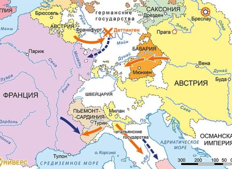 Война за австрийское наследство 1740–1748 гг. Карта кампаний 1743 г. в Центральной ЕвропеЗавершение русско-шведской войныВ ходе русско-шведской войны весной 1743 г. военные действия возобновились. В мае отряд Ласси на 36 галерах двинулся вдоль финского по