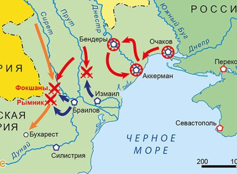 Война России и Австрии против Турции 1787–1791 гг. Карта кампании 1789 г. на Дунае и Черном мореДействия против Швеции на БалтикеРусский флот одерживает победы над шведами у о. Эланд и при Роченсальме. Стратегическая инициатива переходит к России, несмотр