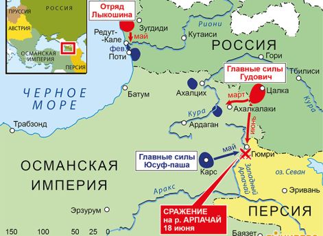 Действия на Кавказе, февраль–июнь 1807 г.Действия на Чёрном море, январь–август 1807 г.Россия стремится установить контроль над Черным морем. Черноморский флот в апреле 1807 г. высаживает десант, который при поддержке кораблей занимает турецкую крепость А