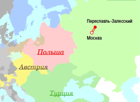 Маршрут поездок Петра I - 1691 г.