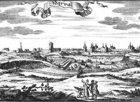 Нарва. Немецкая гравюра. 1710 г.
