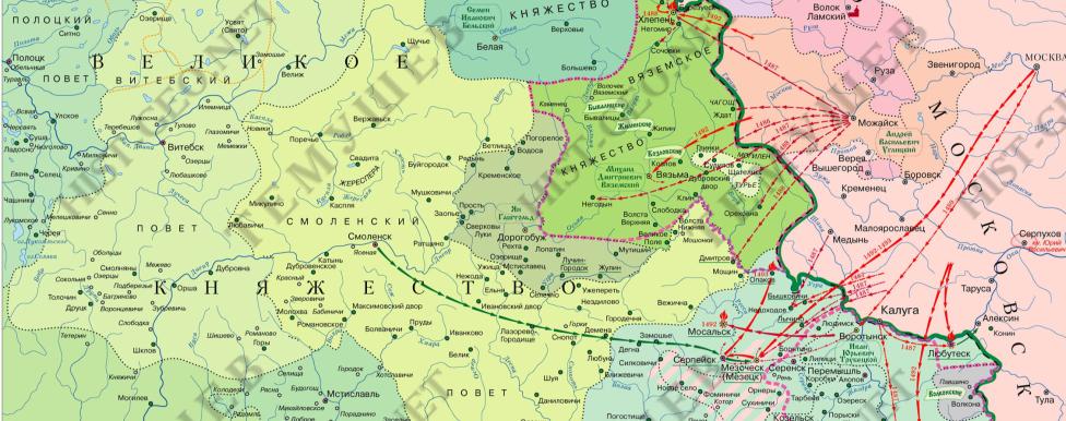 Карта Пограничной войны 1487-1494 гг.