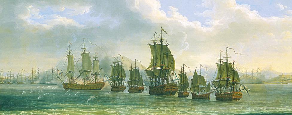 Отряд русских кораблей у берегов Египта в поисках турецкого флота