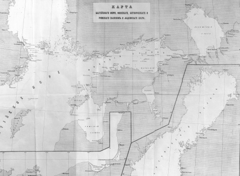 Карта Балтийского моря, Финского, Ботнического и Рижского заливов и Ладожского озера.