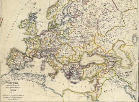 Карта Европы в конце XI столетия (крестовые походы). Россия в 1054 году по Шпрунеру, Брейдшнейдеру, Крузе, Павлищеву и Замысловскому
