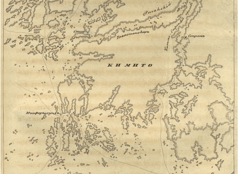 Карта похода около острова  Кимито.