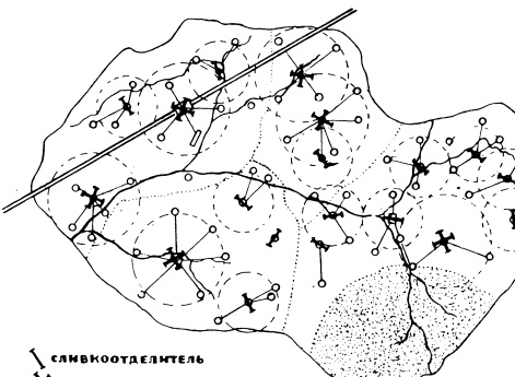 Местоположение сливкоотделителей и маслодельных заводов, определяемое по методу оптимальных радиусов сбора