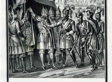 Свидание князя Михаила Скопина Шуйского с шведским полководцем Делагарди. 1609 год.