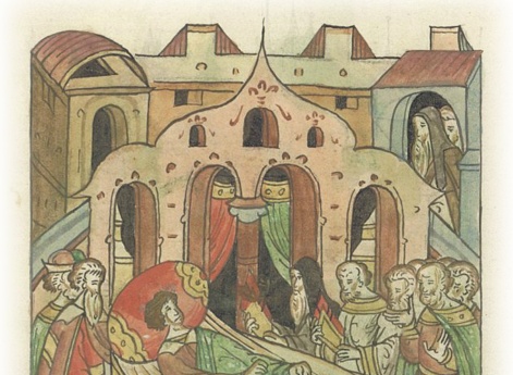 О кончине князя Дмитрия Юрьевича Красного. Духовный отец Иосия успевает прочесть канон на исход души, и князь умирает.