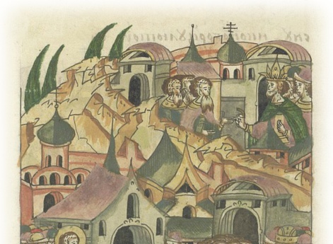 Краткое сказание о латинянах. Папа Лев, желая изгнать еретическое учение, хочет послать в Царьград за мудрецами, но боится это сделать из-за того, что там правит царь Феофил, лютый иконоборец.