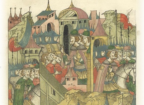 Поход великого князя Василия Васильевича на Великий Новгород. К рати великого князя присоединяются его братья, другие князья и воеводы. Новгородский посадник Василий Степанов просит великого князя пожалеть новгородцев, но тот не принимает челобитья.