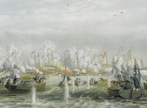 Бой между английскими шлюпками и джонками