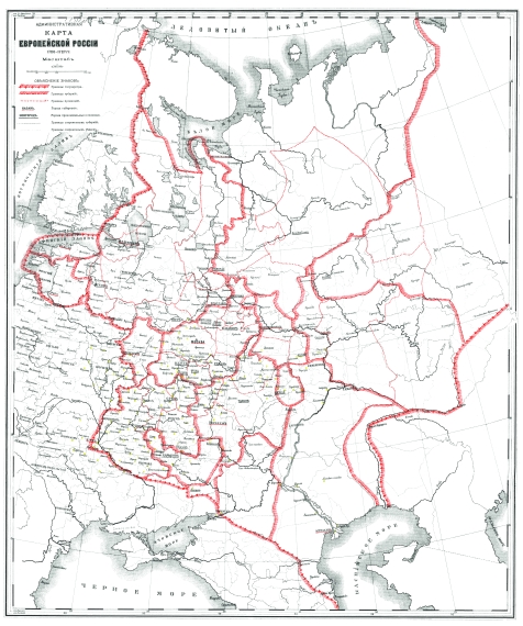Административная карта Европейской России 1720-1727 годов