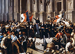 Ламартин отвергает красный флаг перед Ратушей в Париже 25 февраля 1848 года