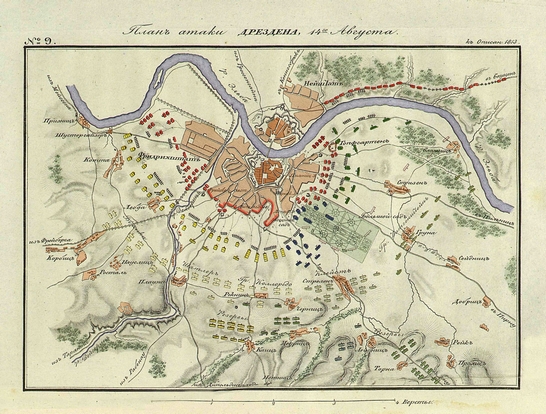 План атаки Дрездена 14 августа