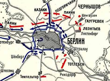 Взятие Берлина русскими войсками 28 сентября 1760 года.