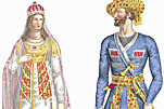 Великий князь Николай Павлович в костюме Алариса, царя Бухарского, и Великая княгиня Александра Федоровна в костюме Лалла Рук
