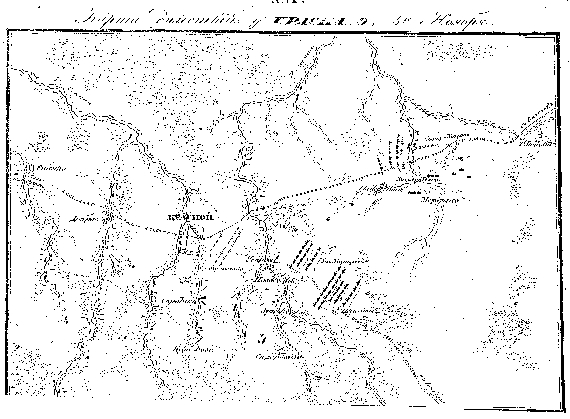 Карта действий у Красного 4-го Ноября 1812 года.
