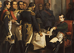 Наполеон подписывает отречение в Фонтенбло 11 апреля 1814 г.