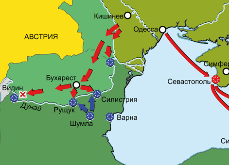 Крымская война 1853–1856 гг. Карта кампаний 1853 г.