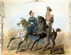 Конный портрет императора Николая I и императрицы Александры Федоровны 1833