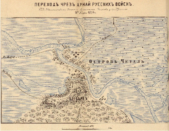 Переход через Дунай русских войск под начальством Генерал-Лейтенанта Ушакова у крепости Измаила 11 марта 1854 года