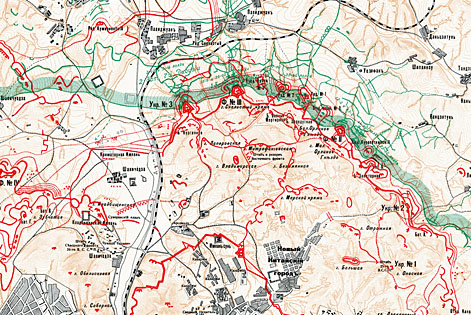 Карта: Четвертый штурм крепости и положение осадных работ к 13 ноября 1904 г.