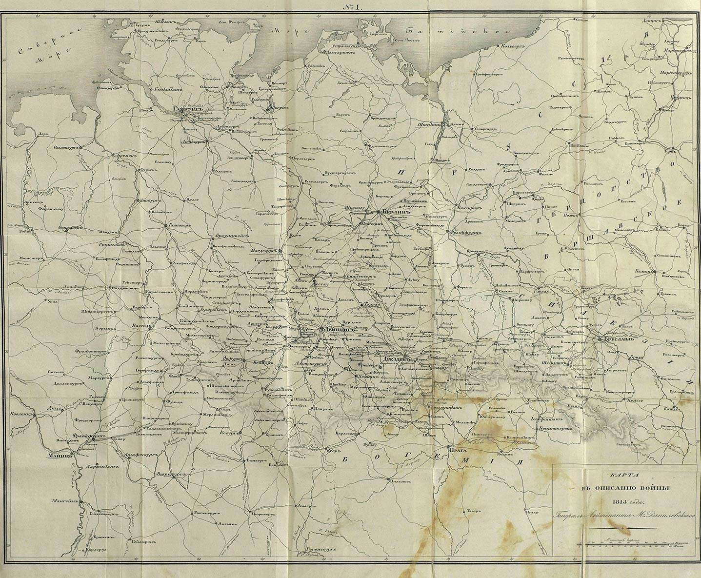 Карта к описанию войны 1813 года