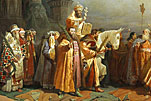 Вербное воскресение в Москве при царе Алексее Михайловиче. Шествие патриарха на осляти