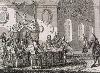 Подписание мирного договора в Ништадте 30 августа 1721 г. Гравюра П. Шенка