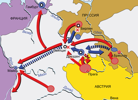 Шестая антифранцузская коалиция 1812–1814 гг. Карта кампании в Германии в 1813 г. после перемирия
