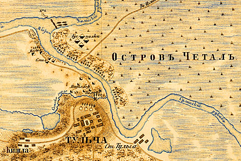 План перехода русских войск через Дунай, у Измаила 11 марта 1854 г.