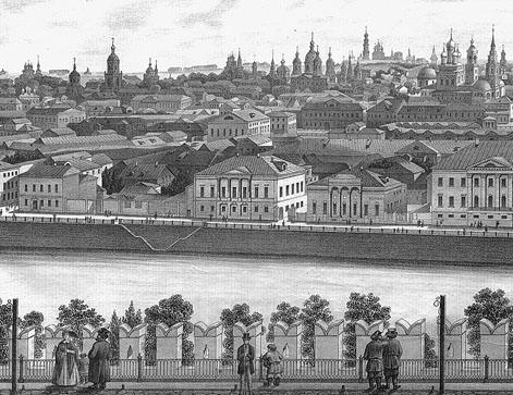 Кремлевская стена, правая Москворецкая набережная и северо-восточная часть Замоскворечья