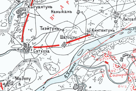 Расположение частей 3-ей армии на позиции у р. Хуньхэ 23 и 24 февраля 1905 г.