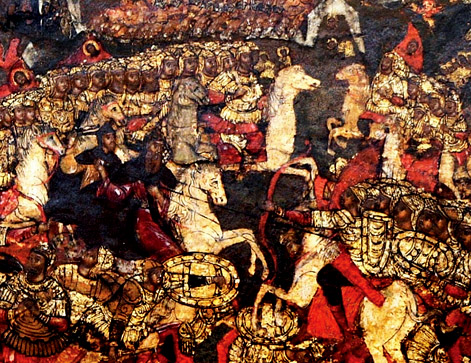 Куликовская битва (Фрагмент иконы Сергия Радонежского)