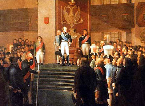 Александр I открывает Боргоский сейм 1809 г.