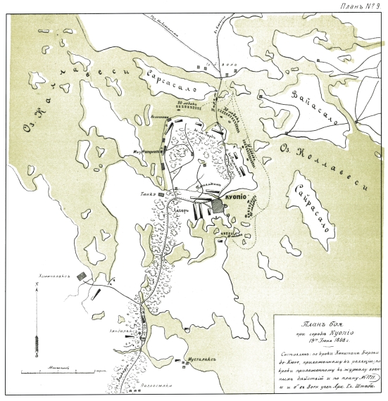План боя при городе Куопио 19 июня 1808 года