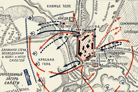 Карта: Осада Троице-Сергиева монастыря 20 сентября 1608 — 12 января 1610 года