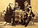 Слева направо лорд Раглан, Омер-паша, генерал Ж.-Ж. Пелисье
