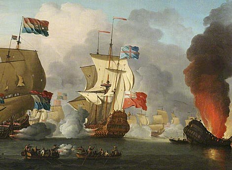 Сражение при Солебее 28 мая 1672 г. Сожжение британского корабля «Роял Джон».
