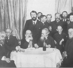 Михайловский с членами редакции и сотрудниками журнала "Русское богатство".