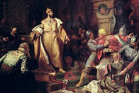 Иоанн III свергает татарское иго, разорвав ханскую грамоту и приказав умертвить послов