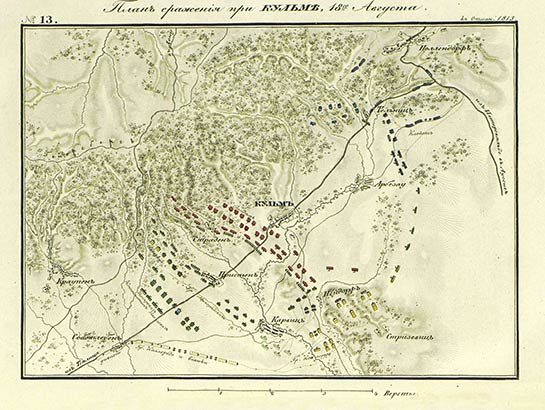 План сражения при Кульме 18 августа