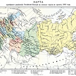 Примерное разделение Российской Империи на военные округа по проекту 1862 года