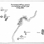 Расположение 14-ой пехотной дивизии с ее артиллерией к 9 часам утра 12 января 1905 года