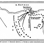 Расположение русского и шведского флотов у острова Котлин во время нападения шведов 6-7 июня 1705 года